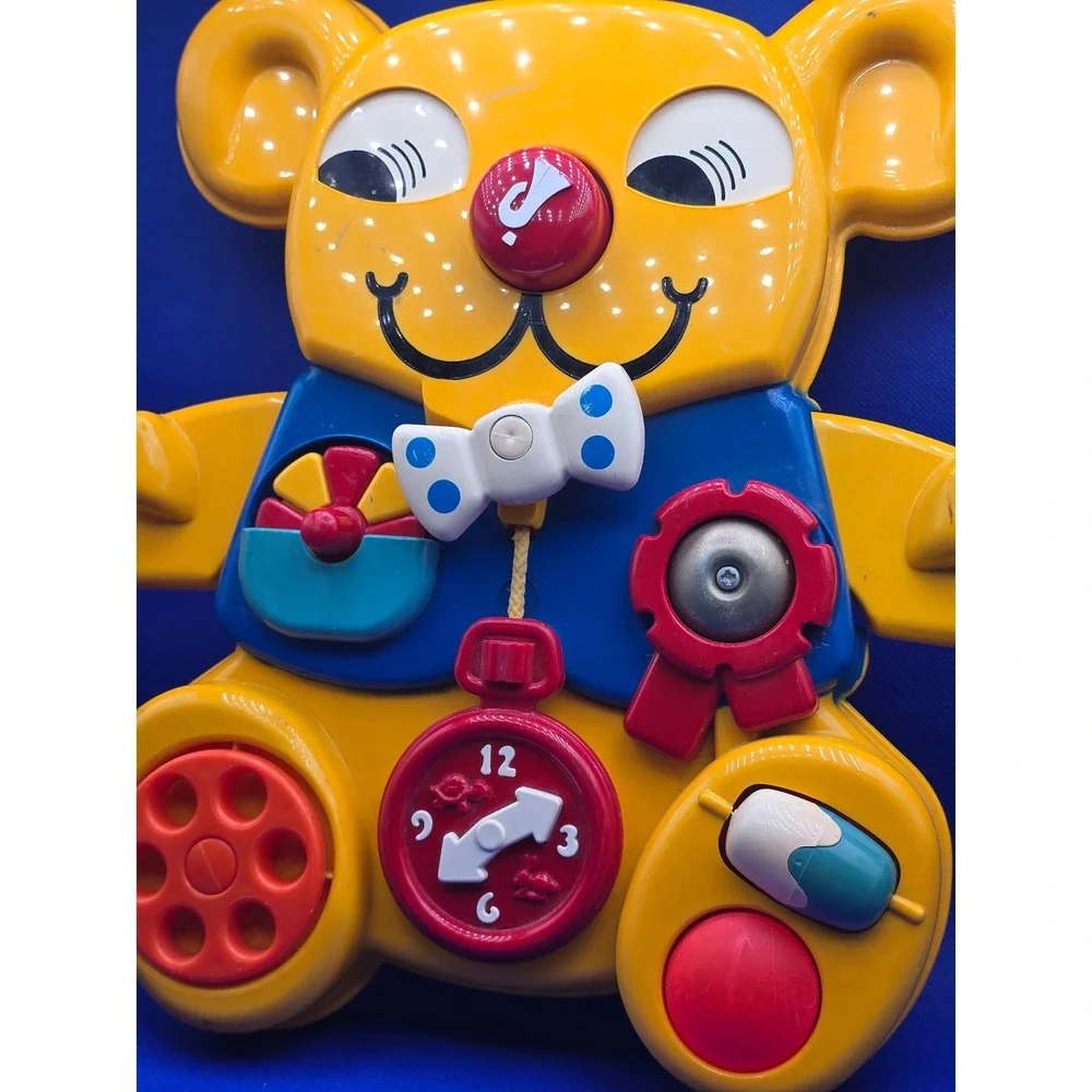 Matchbox Activity Bear Yellow Vintage 1982 Sensory Busy Board Crib Toy Nursery